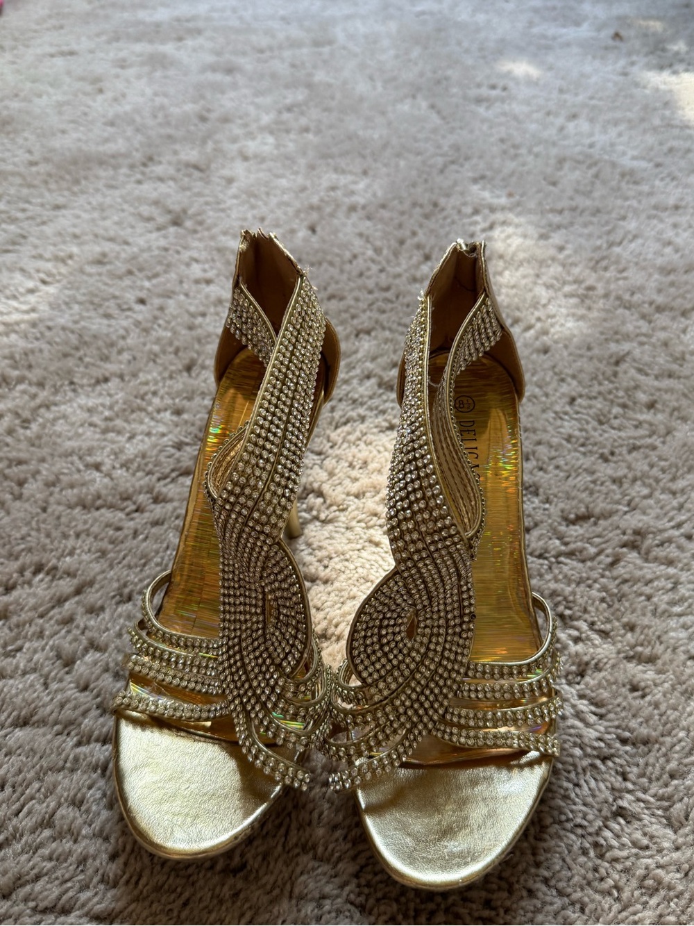 Gold Sparkly heels 8.5